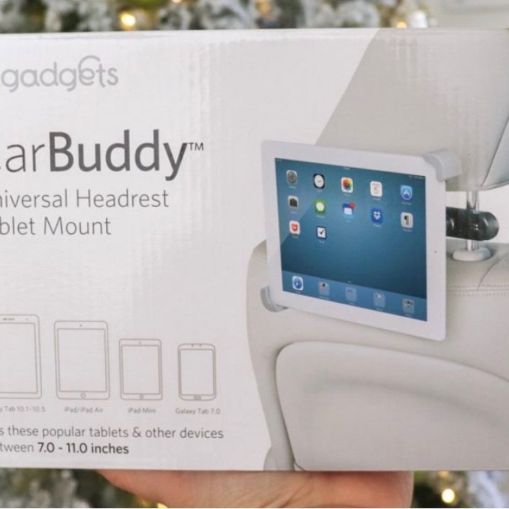 White Headrest Tablet Stand for Versatile Viewing